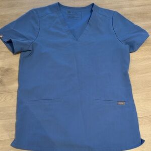Figs Royal Blue V-Neck Scrub Top